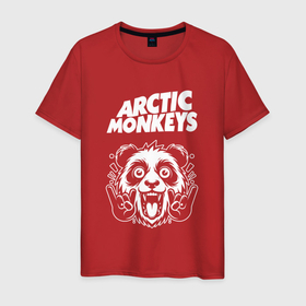 Мужская футболка хлопок с принтом Arctic Monkeys rock panda , 100% хлопок | прямой крой, круглый вырез горловины, длина до линии бедер, слегка спущенное плечо. | 