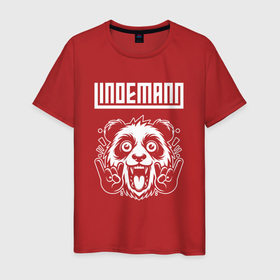 Мужская футболка хлопок с принтом Lindemann rock panda в Кировске, 100% хлопок | прямой крой, круглый вырез горловины, длина до линии бедер, слегка спущенное плечо. | 