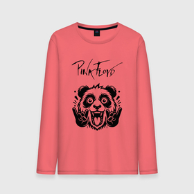 Мужской лонгслив хлопок с принтом Pink Floyd   rock panda в Тюмени, 100% хлопок |  | Тематика изображения на принте: 