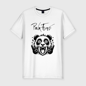 Мужская футболка хлопок Slim с принтом Pink Floyd   rock panda , 92% хлопок, 8% лайкра | приталенный силуэт, круглый вырез ворота, длина до линии бедра, короткий рукав | 