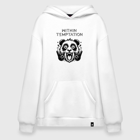 Худи SuperOversize хлопок с принтом Within Temptation   rock panda в Екатеринбурге, 70% хлопок, 30% полиэстер, мягкий начес внутри | карман-кенгуру, эластичная резинка на манжетах и по нижней кромке, двухслойный капюшон
 | 