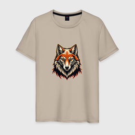 Мужская футболка хлопок с принтом Логотип благородного лиса в Белгороде, 100% хлопок | прямой крой, круглый вырез горловины, длина до линии бедер, слегка спущенное плечо. | 