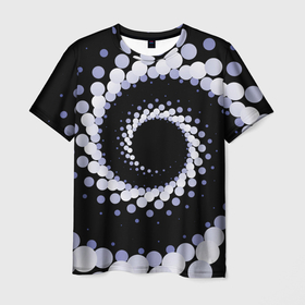 Мужская футболка 3D с принтом Спираль из окружностей в Курске, 100% полиэфир | прямой крой, круглый вырез горловины, длина до линии бедер | 