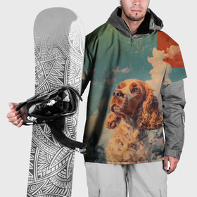 Накидка на куртку 3D с принтом Ретро фотография спаниеля в Курске, 100% полиэстер |  | 