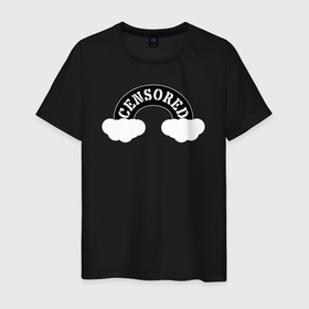 Мужская футболка хлопок с принтом rainbow of censored black в Белгороде, 100% хлопок | прямой крой, круглый вырез горловины, длина до линии бедер, слегка спущенное плечо. | 