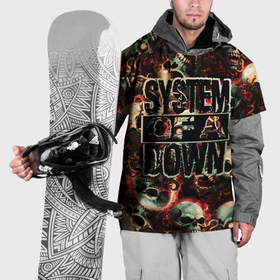 Накидка на куртку 3D с принтом System of a Down на фоне черепов в Петрозаводске, 100% полиэстер |  | 
