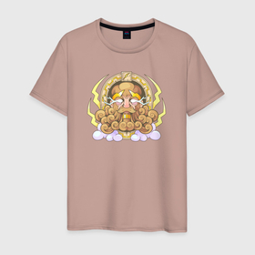 Мужская футболка хлопок с принтом Зевс громовержец в Екатеринбурге, 100% хлопок | прямой крой, круглый вырез горловины, длина до линии бедер, слегка спущенное плечо. | 
