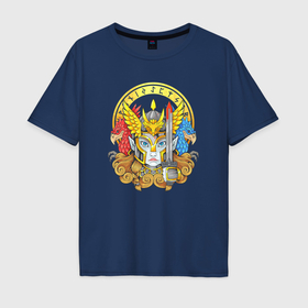 Мужская футболка хлопок Oversize с принтом Скандинавская дева битв в Курске, 100% хлопок | свободный крой, круглый ворот, “спинка” длиннее передней части | Тематика изображения на принте: 