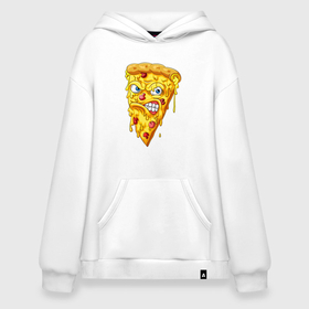 Худи SuperOversize хлопок с принтом Pizza smile в Белгороде, 70% хлопок, 30% полиэстер, мягкий начес внутри | карман-кенгуру, эластичная резинка на манжетах и по нижней кромке, двухслойный капюшон
 | 