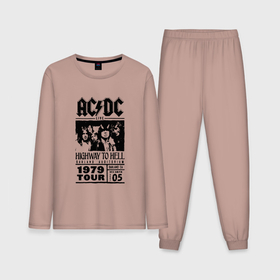 Мужская пижама с лонгсливом хлопок с принтом AC DC vintage poster в Екатеринбурге,  |  | Тематика изображения на принте: 