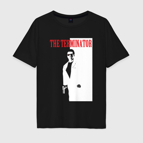 Мужская футболка хлопок Oversize с принтом The Terminator movie в Тюмени, 100% хлопок | свободный крой, круглый ворот, “спинка” длиннее передней части | Тематика изображения на принте: 