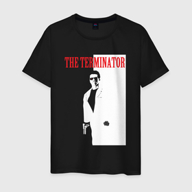 Мужская футболка хлопок с принтом The Terminator movie в Кировске, 100% хлопок | прямой крой, круглый вырез горловины, длина до линии бедер, слегка спущенное плечо. | Тематика изображения на принте: 