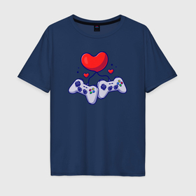 Мужская футболка хлопок Oversize с принтом Love games в Белгороде, 100% хлопок | свободный крой, круглый ворот, “спинка” длиннее передней части | Тематика изображения на принте: 
