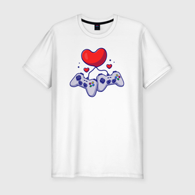 Мужская футболка хлопок Slim с принтом Love games в Кировске, 92% хлопок, 8% лайкра | приталенный силуэт, круглый вырез ворота, длина до линии бедра, короткий рукав | 