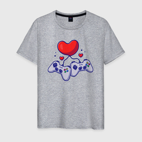 Мужская футболка хлопок с принтом Love games в Новосибирске, 100% хлопок | прямой крой, круглый вырез горловины, длина до линии бедер, слегка спущенное плечо. | 