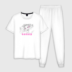 Мужская пижама хлопок с принтом Dosanko Gyaru Is Mega Cute , 100% хлопок | брюки и футболка прямого кроя, без карманов, на брюках мягкая резинка на поясе и по низу штанин
 | Тематика изображения на принте: 