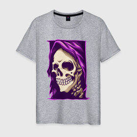 Мужская футболка хлопок с принтом Violet death , 100% хлопок | прямой крой, круглый вырез горловины, длина до линии бедер, слегка спущенное плечо. | Тематика изображения на принте: 