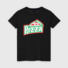 Женская футболка хлопок с принтом Пицца из Италии в Кировске, 100% хлопок | прямой крой, круглый вырез горловины, длина до линии бедер, слегка спущенное плечо | 