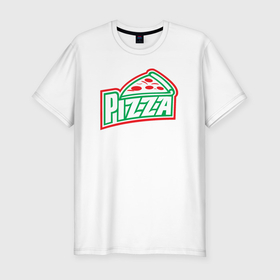 Мужская футболка хлопок Slim с принтом Пицца из Италии , 92% хлопок, 8% лайкра | приталенный силуэт, круглый вырез ворота, длина до линии бедра, короткий рукав | Тематика изображения на принте: 