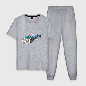 Мужская пижама хлопок с принтом Toyota Tom s Le mans , 100% хлопок | брюки и футболка прямого кроя, без карманов, на брюках мягкая резинка на поясе и по низу штанин
 | 