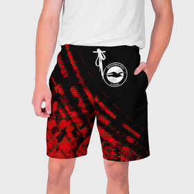 Мужские шорты 3D с принтом Brighton sport grunge ,  полиэстер 100% | прямой крой, два кармана без застежек по бокам. Мягкая трикотажная резинка на поясе, внутри которой широкие завязки. Длина чуть выше колен | 