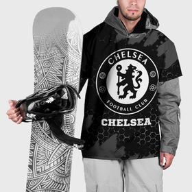 Накидка на куртку 3D с принтом Chelsea sport на темном фоне в Санкт-Петербурге, 100% полиэстер |  | 