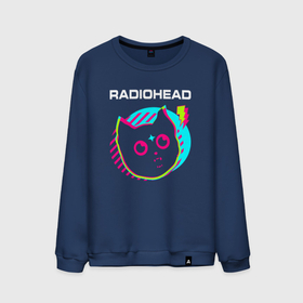 Мужской свитшот хлопок с принтом Radiohead rock star cat в Екатеринбурге, 100% хлопок |  | 
