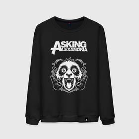 Мужской свитшот хлопок с принтом Asking Alexandria rock panda в Кировске, 100% хлопок |  | Тематика изображения на принте: 