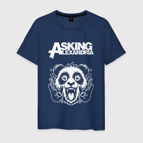 Мужская футболка хлопок с принтом Asking Alexandria rock panda в Кировске, 100% хлопок | прямой крой, круглый вырез горловины, длина до линии бедер, слегка спущенное плечо. | 