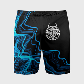Мужские шорты спортивные с принтом Disturbed sound wave в Тюмени,  |  | Тематика изображения на принте: 