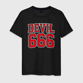 Мужская футболка хлопок с принтом Дьявол 666 в Кировске, 100% хлопок | прямой крой, круглый вырез горловины, длина до линии бедер, слегка спущенное плечо. | 