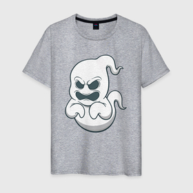 Мужская футболка хлопок с принтом Маленький призрак в Кировске, 100% хлопок | прямой крой, круглый вырез горловины, длина до линии бедер, слегка спущенное плечо. | 