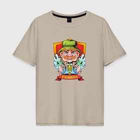 Мужская футболка хлопок Oversize с принтом Забавный рыбак , 100% хлопок | свободный крой, круглый ворот, “спинка” длиннее передней части | 