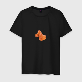 Мужская футболка хлопок с принтом Булочка с сосиской в Тюмени, 100% хлопок | прямой крой, круглый вырез горловины, длина до линии бедер, слегка спущенное плечо. | 