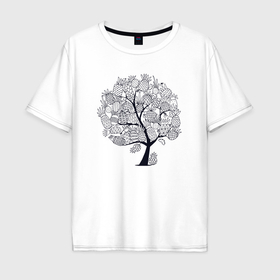Мужская футболка хлопок Oversize с принтом Ананасовое дерево в Новосибирске, 100% хлопок | свободный крой, круглый ворот, “спинка” длиннее передней части | Тематика изображения на принте: 