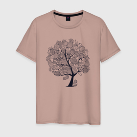 Мужская футболка хлопок с принтом Ананасовое дерево в Кировске, 100% хлопок | прямой крой, круглый вырез горловины, длина до линии бедер, слегка спущенное плечо. | 