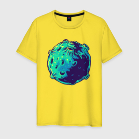Мужская футболка хлопок с принтом Blue moon в Белгороде, 100% хлопок | прямой крой, круглый вырез горловины, длина до линии бедер, слегка спущенное плечо. | Тематика изображения на принте: 