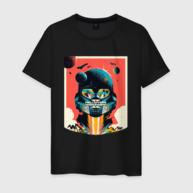 Мужская футболка хлопок с принтом Космодесантник и планеты Helldivers art , 100% хлопок | прямой крой, круглый вырез горловины, длина до линии бедер, слегка спущенное плечо. | 