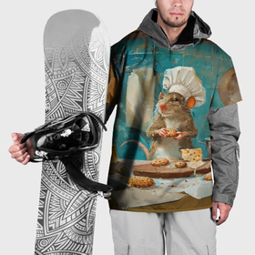 Накидка на куртку 3D с принтом Крыса шеф повар на кухне в Новосибирске, 100% полиэстер |  | Тематика изображения на принте: 