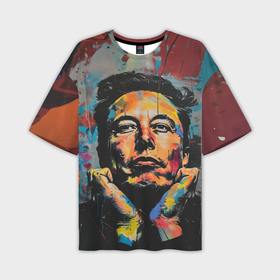 Мужская футболка oversize 3D с принтом Илон Маск граффити портрет в Курске,  |  | Тематика изображения на принте: 