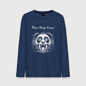 Мужской лонгслив хлопок с принтом Three Days Grace rock panda , 100% хлопок |  | Тематика изображения на принте: 