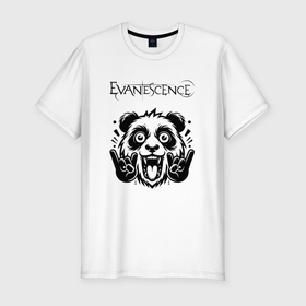 Мужская футболка хлопок Slim с принтом Evanescence   rock panda в Курске, 92% хлопок, 8% лайкра | приталенный силуэт, круглый вырез ворота, длина до линии бедра, короткий рукав | 