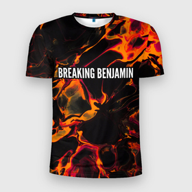 Мужская футболка 3D Slim Breaking Benjamin red lava: в Белгороде, 100% полиэстер с улучшенными характеристиками | приталенный силуэт, круглая горловина, широкие плечи, сужается к линии бедра |