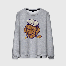 Мужской свитшот хлопок с принтом Chef dog в Кировске, 100% хлопок |  | Тематика изображения на принте: 