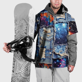 Накидка на куртку 3D с принтом Звездный небосвод   пэчворк в Белгороде, 100% полиэстер |  | Тематика изображения на принте: 