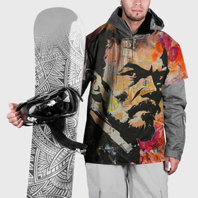 Накидка на куртку 3D с принтом Граффити портрет Владимира Ленина в Тюмени, 100% полиэстер |  | 