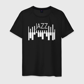 Мужская футболка хлопок с принтом Jazz piano , 100% хлопок | прямой крой, круглый вырез горловины, длина до линии бедер, слегка спущенное плечо. | 