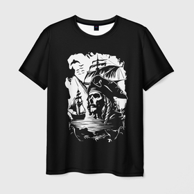 Мужская футболка 3D с принтом Pirate head 1 в Курске, 100% полиэфир | прямой крой, круглый вырез горловины, длина до линии бедер | 