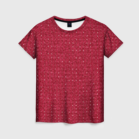 Женская футболка 3D с принтом Вишнёвый мелкие полосочки , 100% полиэфир ( синтетическое хлопкоподобное полотно) | прямой крой, круглый вырез горловины, длина до линии бедер | 