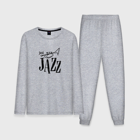 Мужская пижама с лонгсливом хлопок с принтом Just jazz in black ,  |  | Тематика изображения на принте: 